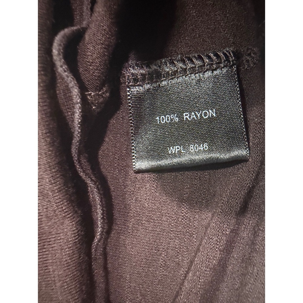 INC International Concepts Brown Ruffle V-Neck Long Sleeve Top XL Rayon - Picture 4 of 11